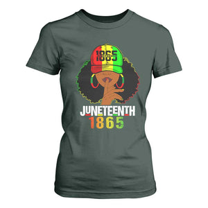 Afro Queen T Shirt For Women Juneteenth 1865 TS01 Dark Forest Green Print Your Wear
