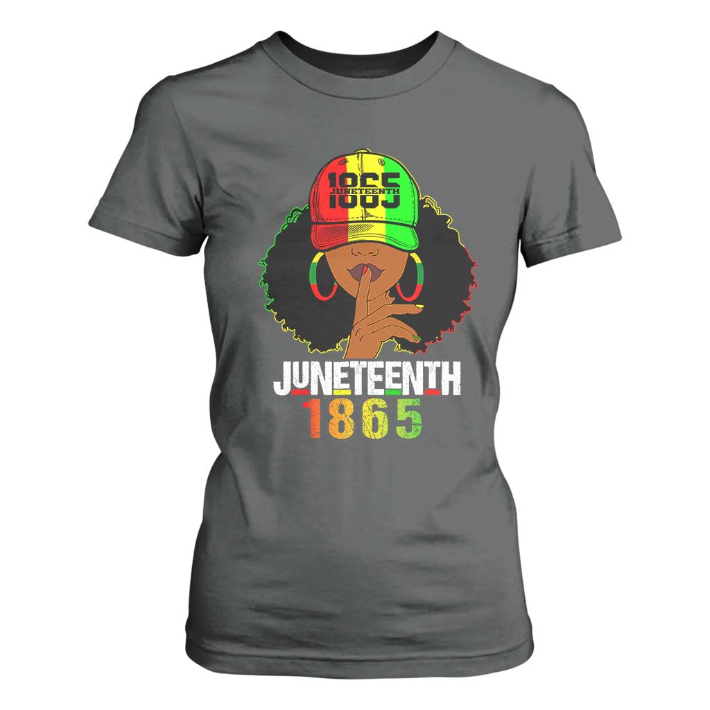 Afro Queen T Shirt For Women Juneteenth 1865 TS01 Dark Heather Print Your Wear