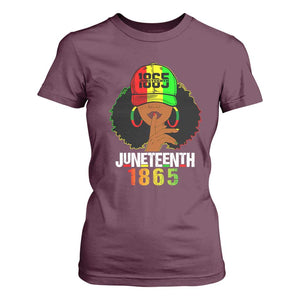 Afro Queen T Shirt For Women Juneteenth 1865 TS01 Maroon Print Your Wear