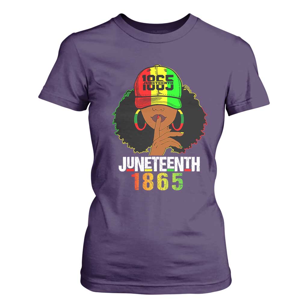 Afro Queen T Shirt For Women Juneteenth 1865 TS01 Purple Print Your Wear