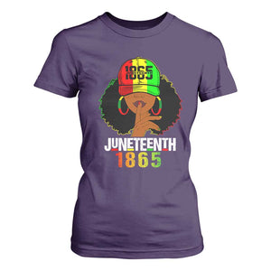 Afro Queen T Shirt For Women Juneteenth 1865 TS01 Purple Print Your Wear