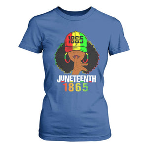 Afro Queen T Shirt For Women Juneteenth 1865 TS01 Royal Blue Print Your Wear