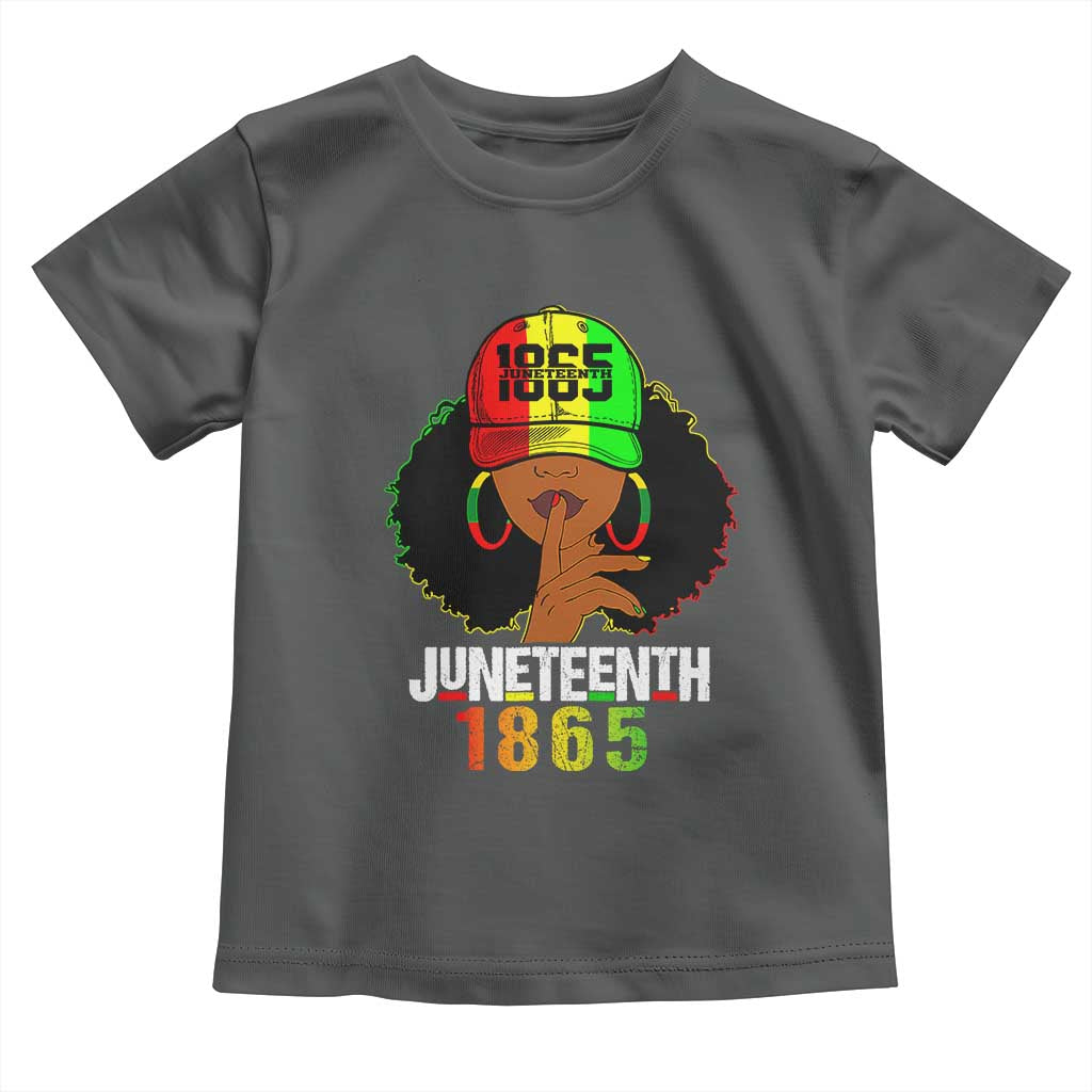Afro Queen Toddler T Shirt Juneteenth 1865 TS01 Dark Heather Print Your Wear