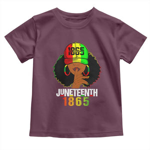Afro Queen Toddler T Shirt Juneteenth 1865 TS01 Maroon Print Your Wear