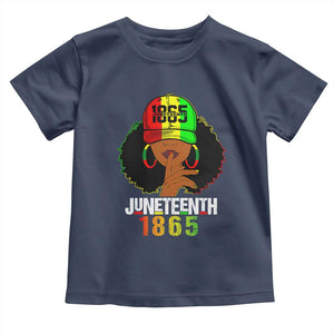 Afro Queen Toddler T Shirt Juneteenth 1865 TS01 Navy Print Your Wear