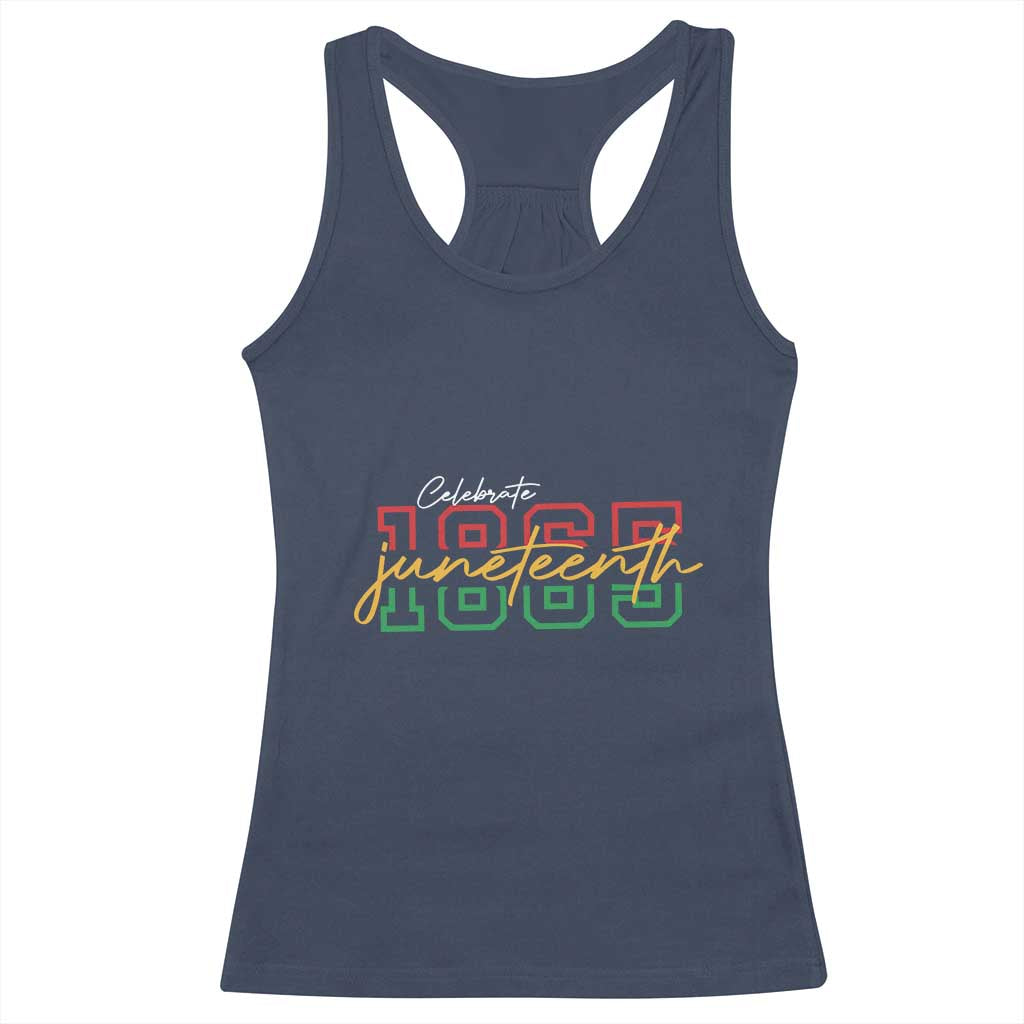 Black History Pride Racerback Tank Top Celebrate Juneteenth 1865 TS01 Navy Print Your Wear