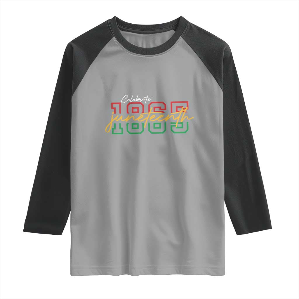Black History Pride Raglan Shirt Celebrate Juneteenth 1865 TS01 Sport Gray Black Print Your Wear