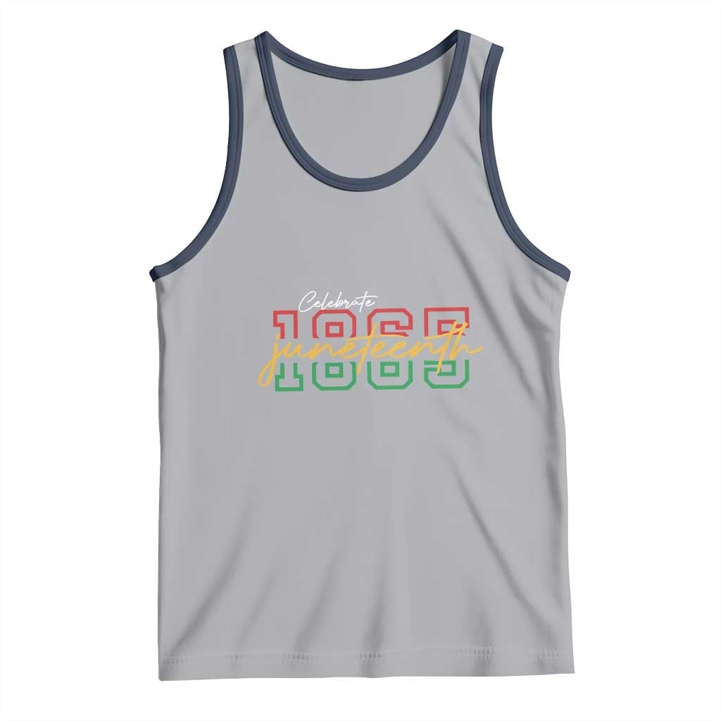 Black History Pride Tank Top Celebrate Juneteenth 1865 TS01 Athletic Heather Navy Print Your Wear