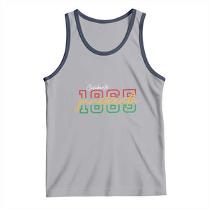 Black History Pride Tank Top Celebrate Juneteenth 1865 TS01 Athletic Heather Navy Print Your Wear