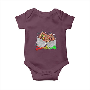 Juneteenth Celebration Baby Onesie Since 1865 Women Nails Butterflies TS01 Maroon Print Your Wear