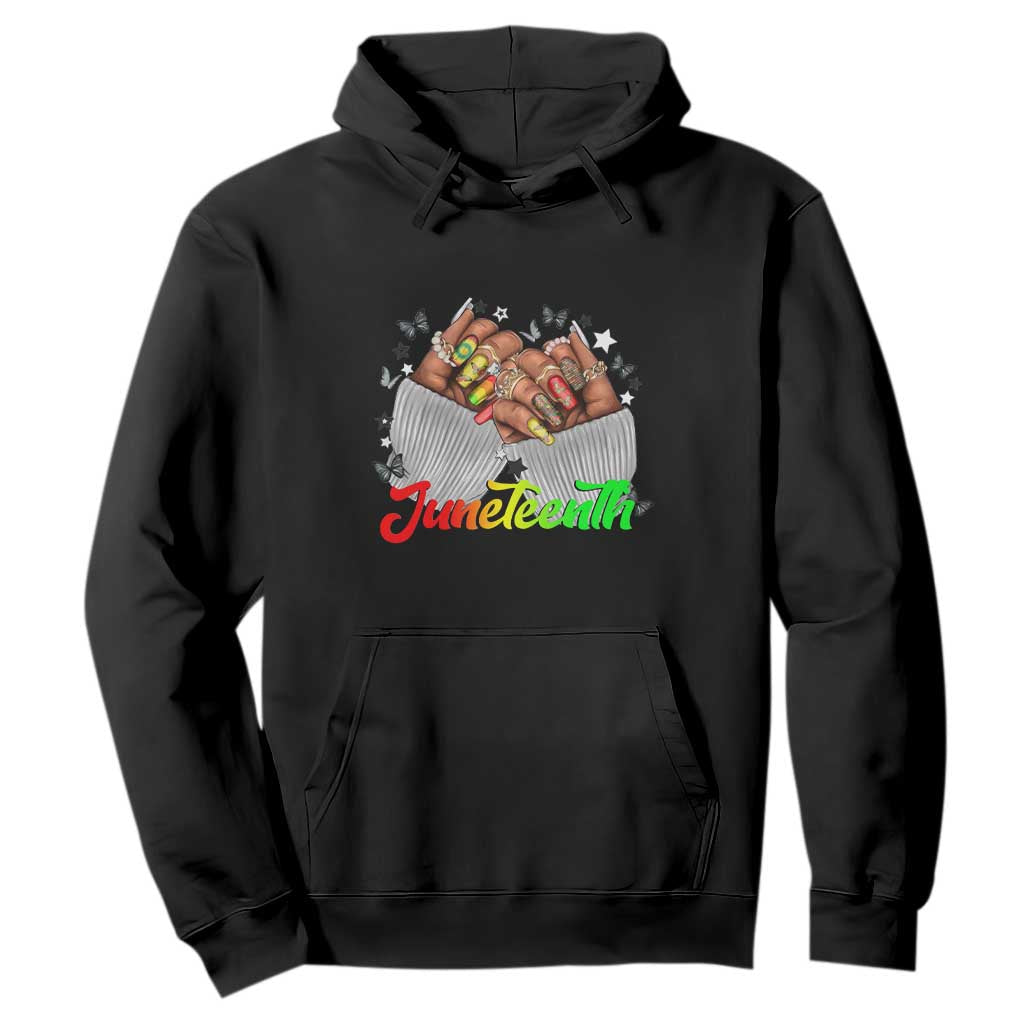 Queen Afro Hoodie Juneteenth 1865 TS01 Black Printyourwear
