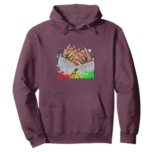 Queen Afro Hoodie Juneteenth 1865 TS01 Maroon Printyourwear