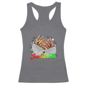 Juneteenth Celebration Racerback Tank Top Since 1865 Women Nails Butterflies TS01 Charcoal Print Your Wear