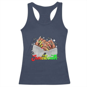 Juneteenth Celebration Racerback Tank Top Since 1865 Women Nails Butterflies TS01 Navy Print Your Wear