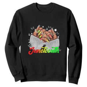 Queen Afro Sweatshirt Juneteenth 1865 TS01 Black Printyourwear