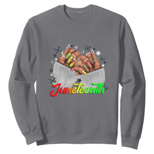 Queen Afro Sweatshirt Juneteenth 1865 TS01 Charcoal Printyourwear