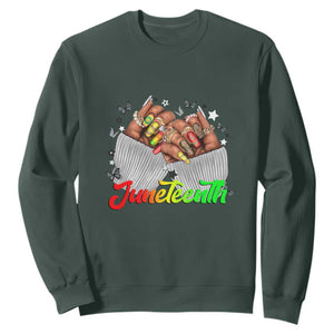 Queen Afro Sweatshirt Juneteenth 1865 TS01 Dark Forest Green Printyourwear