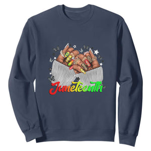 Queen Afro Sweatshirt Juneteenth 1865 TS01 Navy Printyourwear