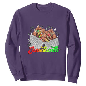 Queen Afro Sweatshirt Juneteenth 1865 TS01 Purple Printyourwear
