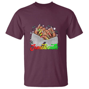 Queen Afro T Shirt Juneteenth 1865 TS01 Maroon Printyourwear