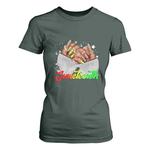 Juneteenth Celebration T Shirt For Women Since 1865 Women Nails Butterflies TS01 Dark Forest Green Print Your Wear