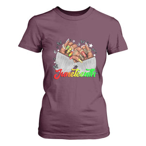 Juneteenth Celebration T Shirt For Women Since 1865 Women Nails Butterflies TS01 Maroon Print Your Wear