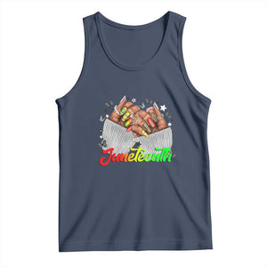 Juneteenth Celebration Tank Top Since 1865 Women Nails Butterflies TS01 Navy Print Your Wear