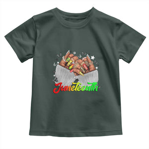 Juneteenth Celebration Toddler T Shirt Since 1865 Women Nails Butterflies TS01 Dark Forest Green Print Your Wear