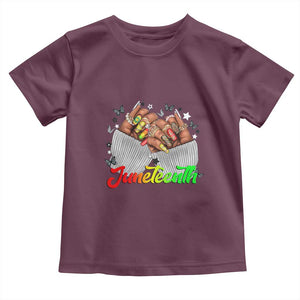 Juneteenth Celebration Toddler T Shirt Since 1865 Women Nails Butterflies TS01 Maroon Print Your Wear