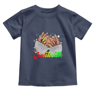 Juneteenth Celebration Toddler T Shirt Since 1865 Women Nails Butterflies TS01 Navy Print Your Wear