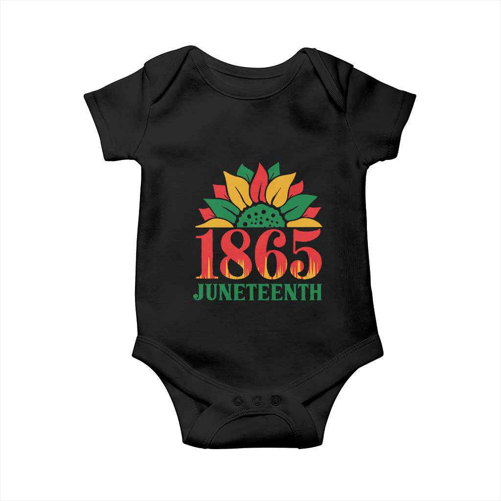 Juneteenth 1865 Sunflower Baby Onesie Celebrate African American Freedom Day TS01 Black Print Your Wear