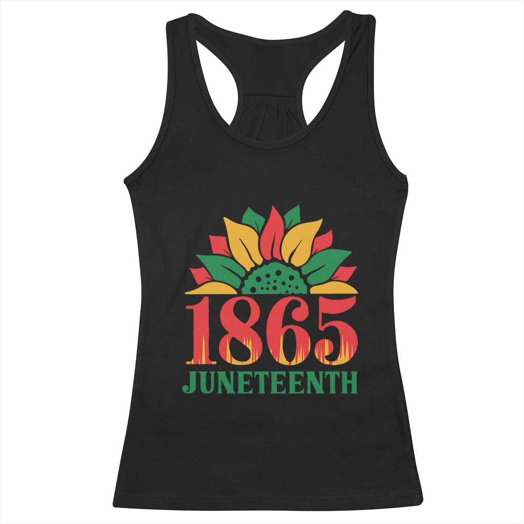 Juneteenth 1865 Sunflower Racerback Tank Top Celebrate African American Freedom Day TS01 Black Print Your Wear