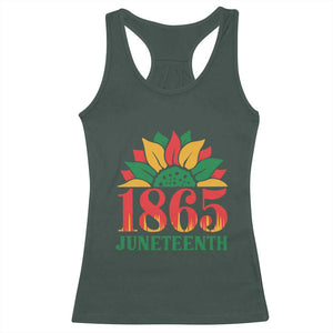 Juneteenth 1865 Sunflower Racerback Tank Top Celebrate African American Freedom Day TS01 Dark Forest Green Print Your Wear