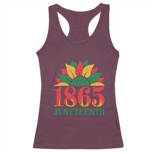 Juneteenth 1865 Sunflower Racerback Tank Top Celebrate African American Freedom Day TS01 Maroon Print Your Wear