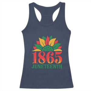 Juneteenth 1865 Sunflower Racerback Tank Top Celebrate African American Freedom Day TS01 Navy Print Your Wear