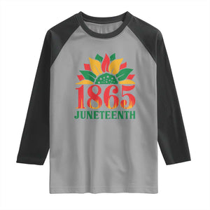 Juneteenth 1865 Sunflower Raglan Shirt Celebrate African American Freedom Day TS01 Sport Gray Black Print Your Wear