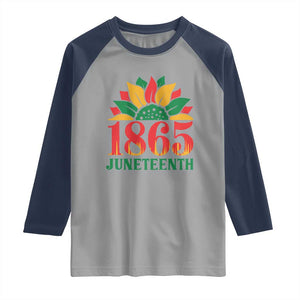 Juneteenth 1865 Sunflower Raglan Shirt Celebrate African American Freedom Day TS01 Sport Gray Navy Print Your Wear