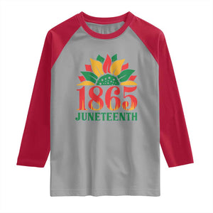 Juneteenth 1865 Sunflower Raglan Shirt Celebrate African American Freedom Day TS01 Sport Gray Red Print Your Wear