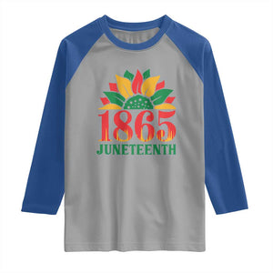 Juneteenth 1865 Sunflower Raglan Shirt Celebrate African American Freedom Day TS01 Sport Gray Royal Print Your Wear