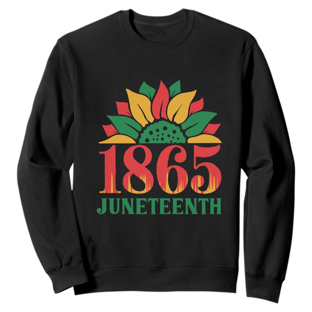 Sunflower Sweatshirt 1865 Juneteenth Celebrate African American Freedom Day for Women TS01 Black Printyourwear