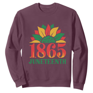 Sunflower Sweatshirt 1865 Juneteenth Celebrate African American Freedom Day for Women TS01 Maroon Printyourwear