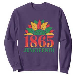 Sunflower Sweatshirt 1865 Juneteenth Celebrate African American Freedom Day for Women TS01 Purple Printyourwear