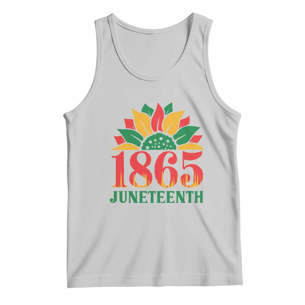Juneteenth 1865 Sunflower Tank Top Celebrate African American Freedom Day TS01 Ash Print Your Wear