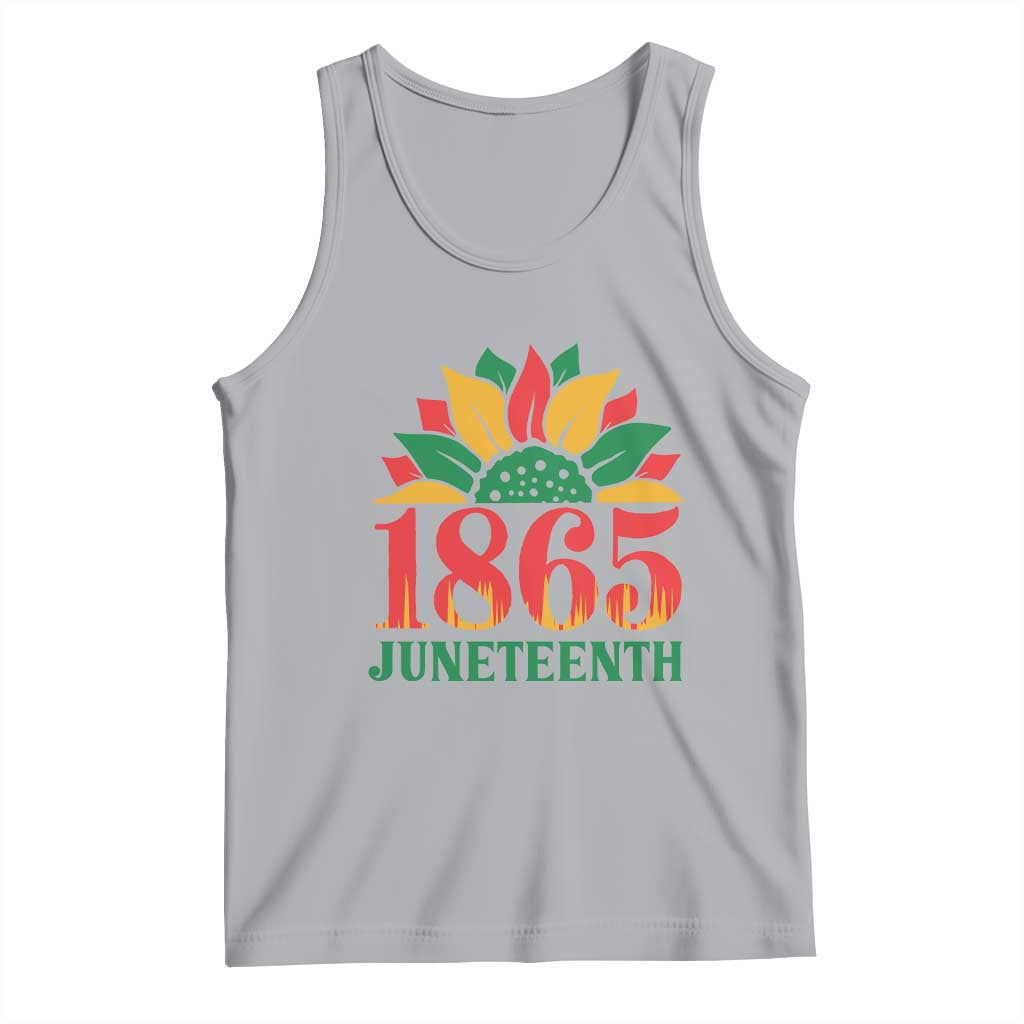 Juneteenth 1865 Sunflower Tank Top Celebrate African American Freedom Day TS01 Athletic Heather Print Your Wear