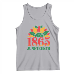 Juneteenth 1865 Sunflower Tank Top Celebrate African American Freedom Day TS01 Athletic Heather Print Your Wear