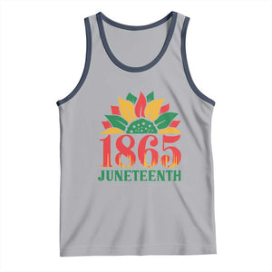 Juneteenth 1865 Sunflower Tank Top Celebrate African American Freedom Day TS01 Athletic Heather Navy Print Your Wear