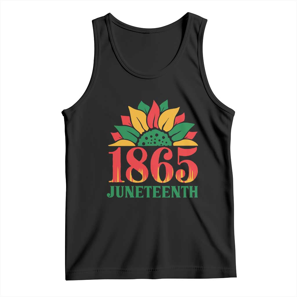 Juneteenth 1865 Sunflower Tank Top Celebrate African American Freedom Day TS01 Black Print Your Wear