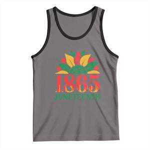 Juneteenth 1865 Sunflower Tank Top Celebrate African American Freedom Day TS01 Deep Heather Black Print Your Wear