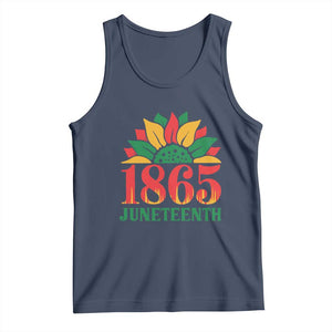 Juneteenth 1865 Sunflower Tank Top Celebrate African American Freedom Day TS01 Navy Print Your Wear