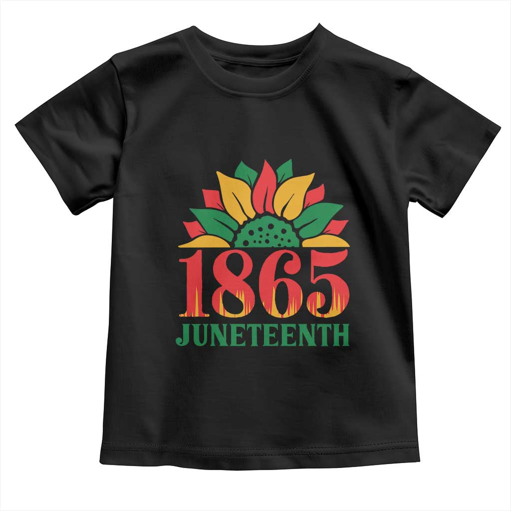 Juneteenth 1865 Sunflower Toddler T Shirt Celebrate African American Freedom Day TS01 Black Print Your Wear